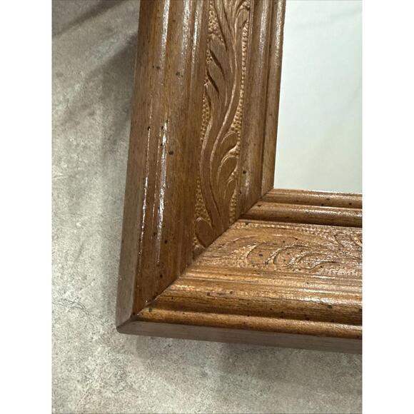 Vtg 70s Homco Home Interiors 8” Square Ornate Wood Mirror Set Of 2 MCM Boho - Picture 3 of 8